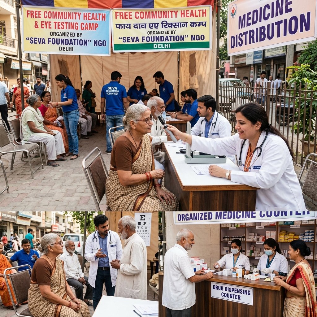 Free Medical Camp and Ration Distribution in Delhi NCR Slums by IQRA Welfare Trust